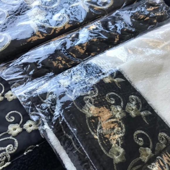 18 Pieces SHAGGY BATHROOM SETS Black - Picture 3 of 5